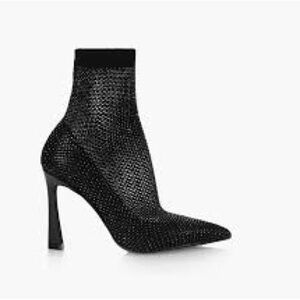 NIB - Black Heeled Boots with Sparkly Design